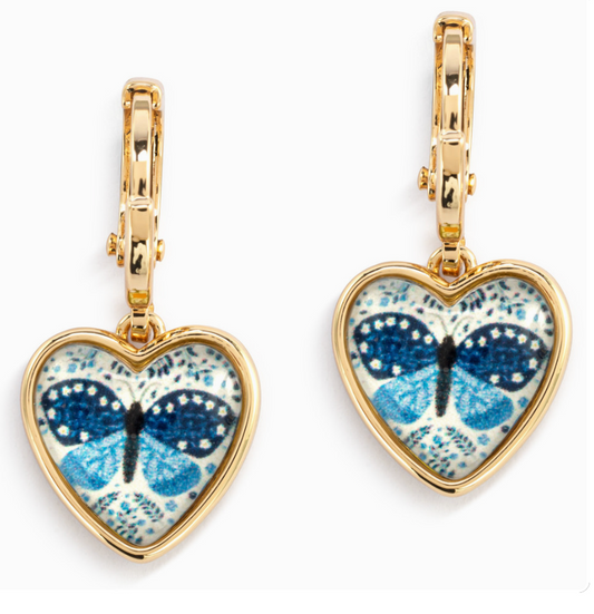 Art Heart Earrings- Butterfly