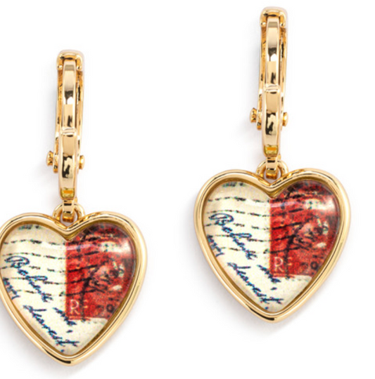 Art Heart Earrings- PS I love you