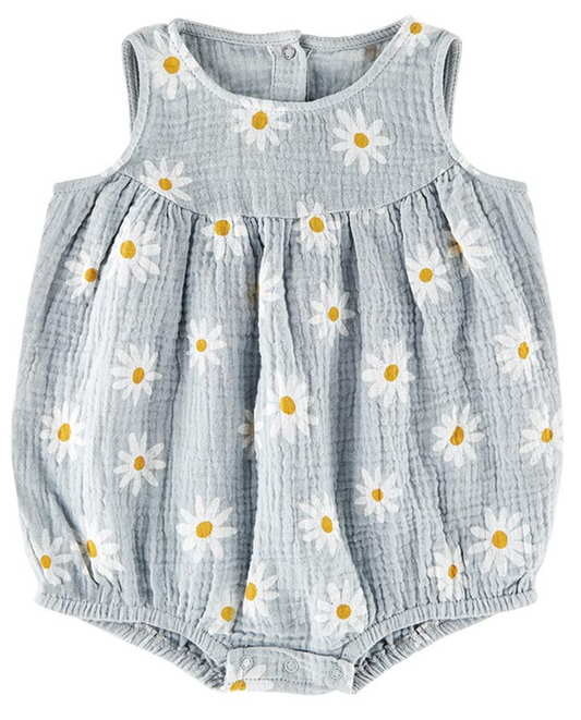 Blue Daisy Romper 3-6 mo