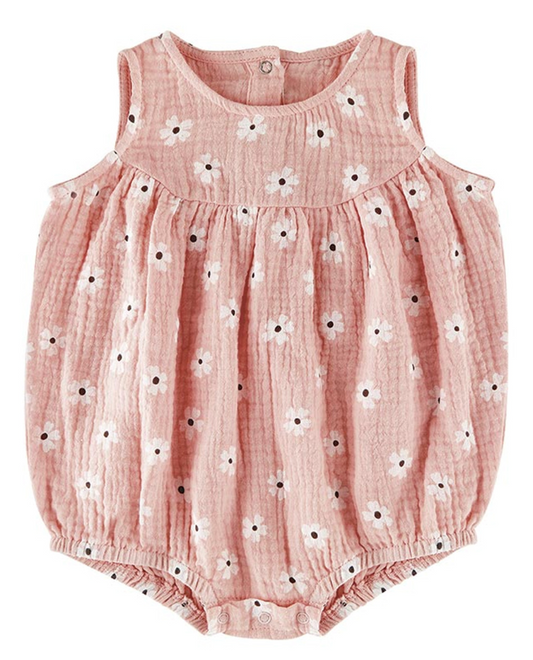 Pink Daisy Romper 6-12 mo
