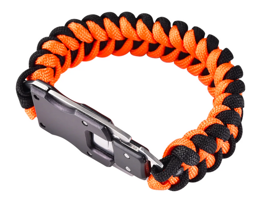 Paracord Survival Bracelet Orange&black