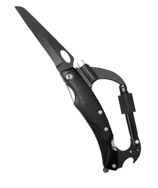 M/M 8-in-1 Multi-tool carabiner w/LED Black