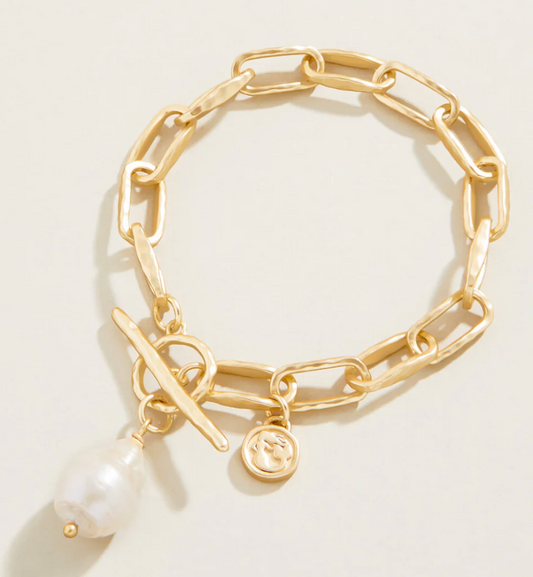Alodie Toggle Bracelet Gold Pearl