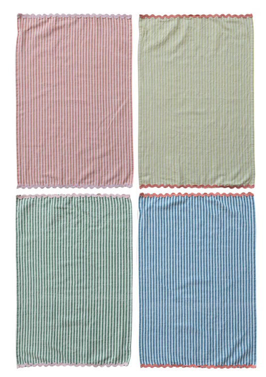 Woven Cotton Tea Towel Stipes-Assorted