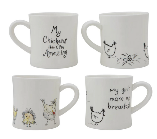 Stoneware Mug with Chickens 2 styles