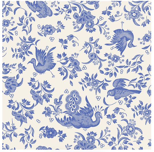 Blue Peacock cocktail napkin