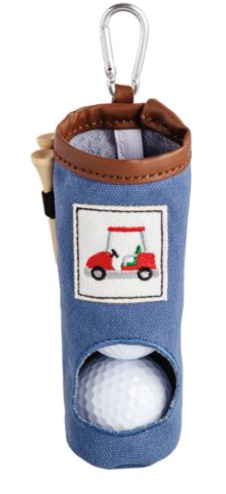 Blue Embroider Golf Keychain