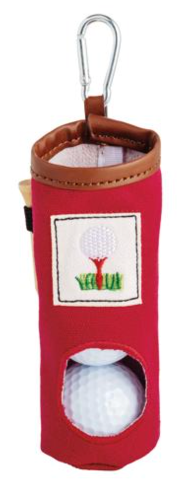 Red Embroider Golf Keychain