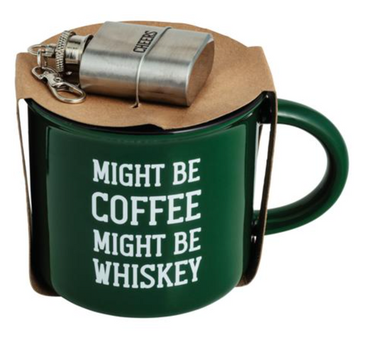 Coffee or Whiskey Enamel Mug