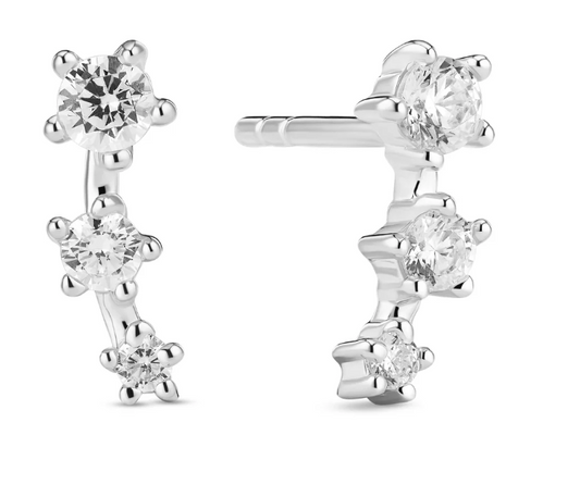 Lucente Tre Earrings-Silver