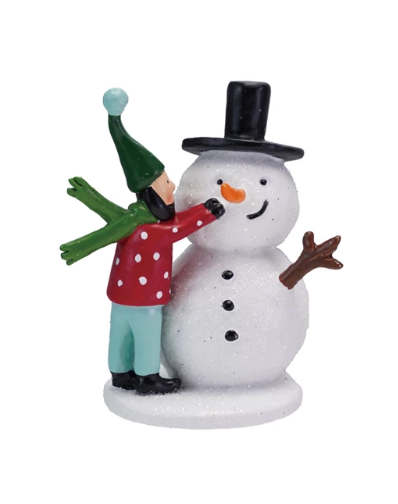 Snowman w/Boy Ornament