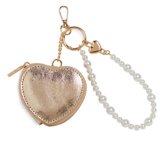 Heart Pouch Bag Charm Gold