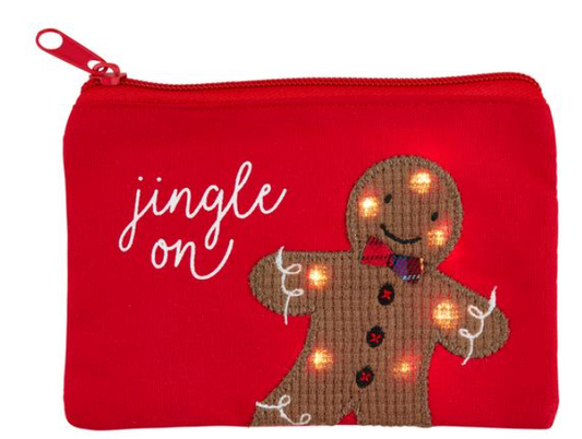 Gingerbread Light Up Xmas Pouch