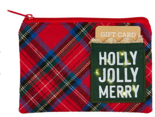 Santa Face Light Up Xmas Pouch