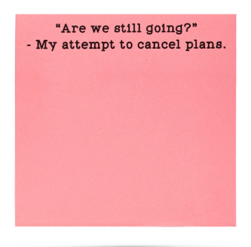 Cancel Plans Sticky Notes