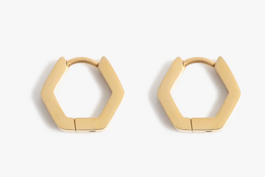 Hex Earrings Gold
