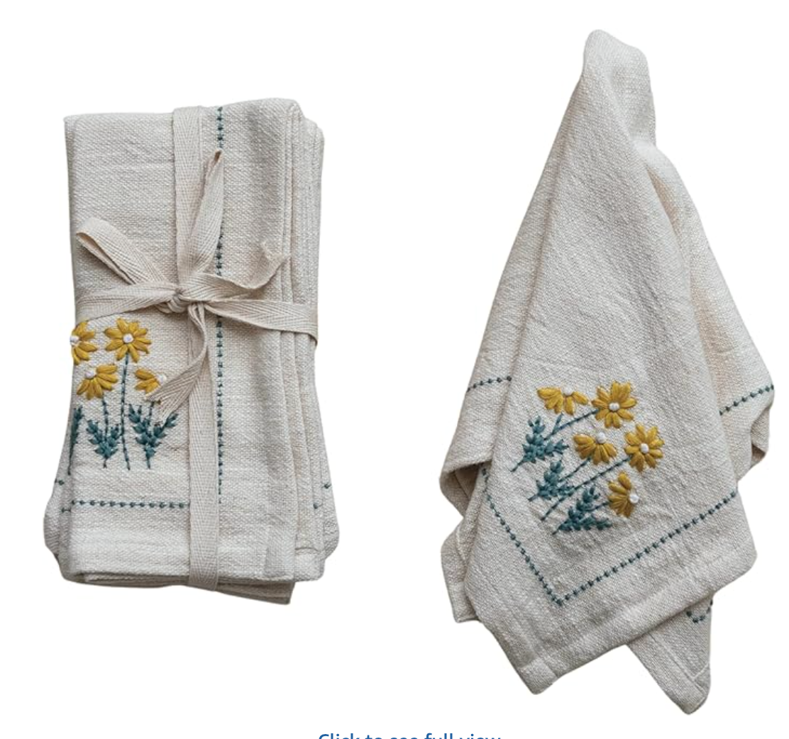 Hand Embroided Cotton Napkins
