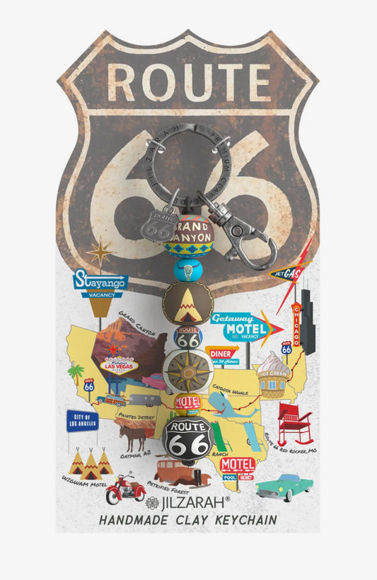 Route 66 Bag Charm/Key Clip