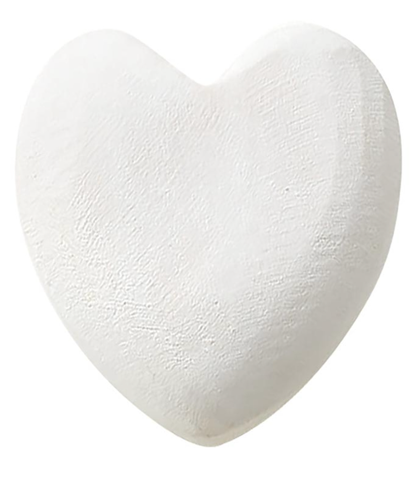 Small Paulownia Heart -White