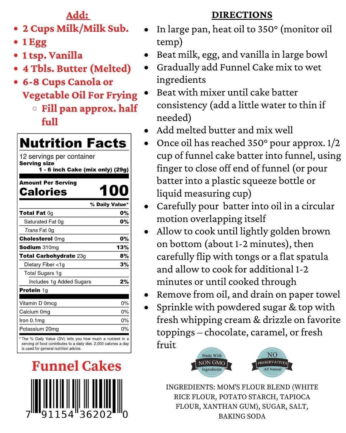 Gluten-Free Funnel Cakes Mix