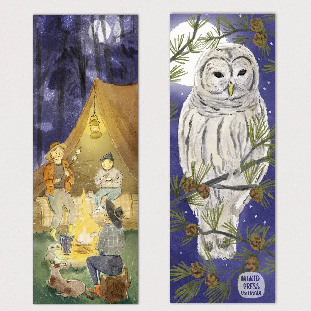 Owl Forest Double-Sided Bookmark 16 Set