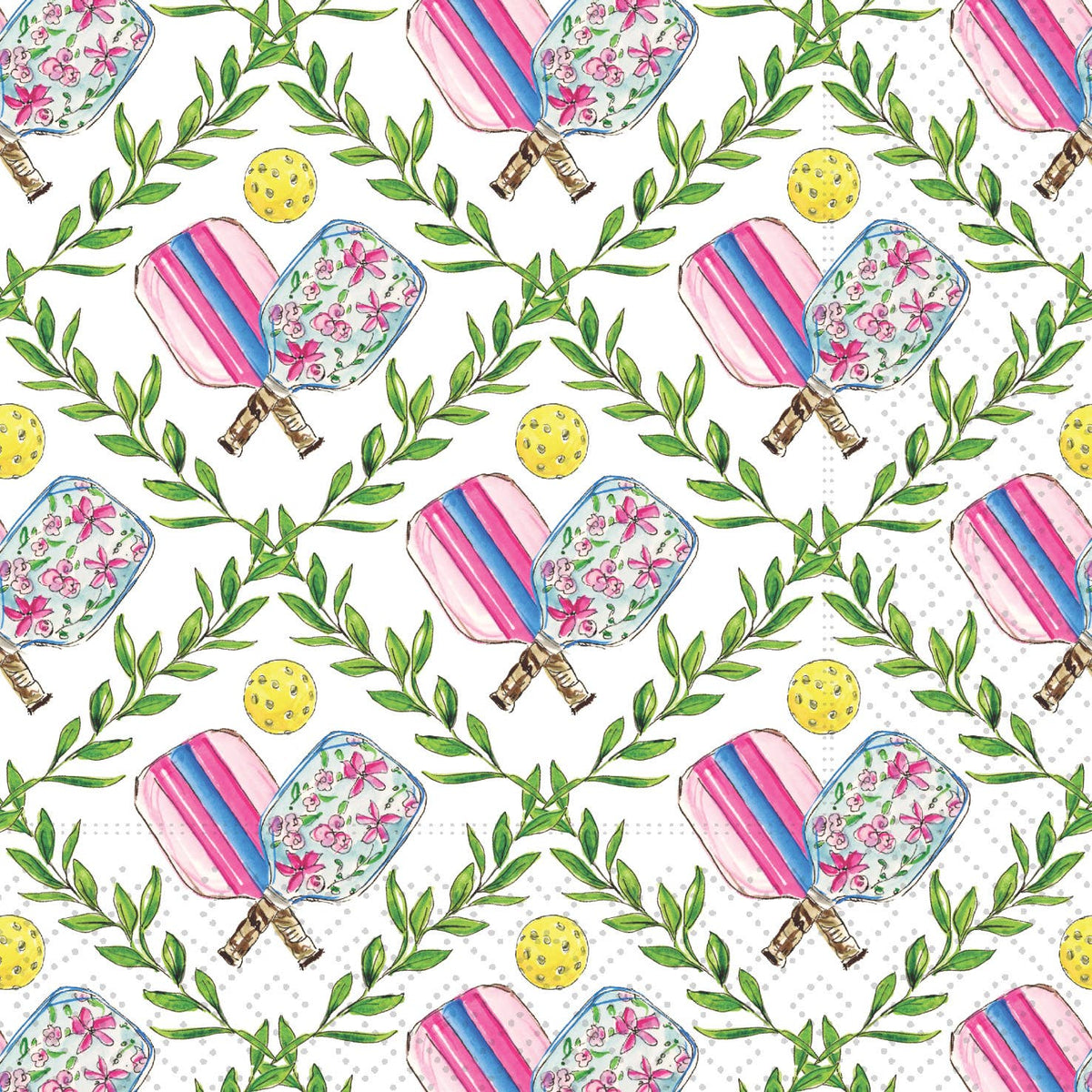 Paper Cocktail Napkins 20 Ct Pickleball Game Rosanne Beck
