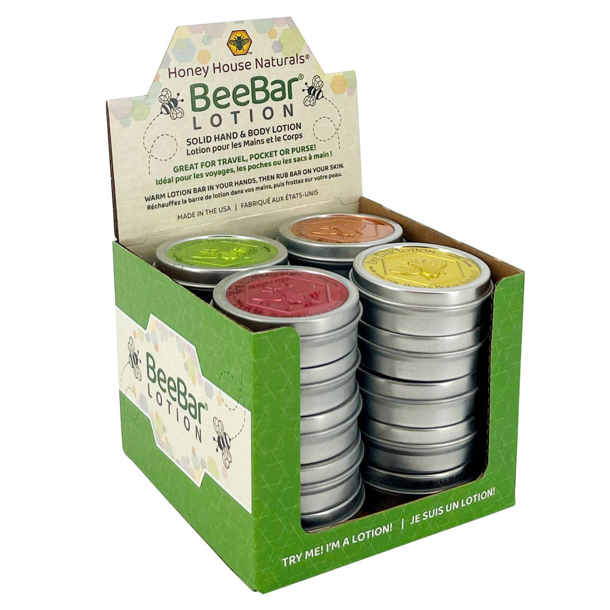 Small Bee Bar Display - 20 Pieces - Free Tester