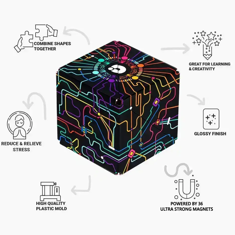 Shashibo Q Dot Map Magnetic Puzzle Cube STEM STEAM MESH