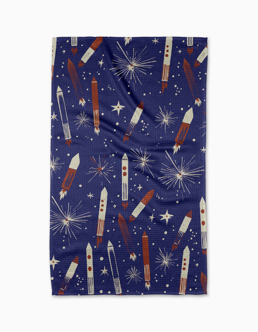 Rocketing Through The Skies Tea Towel