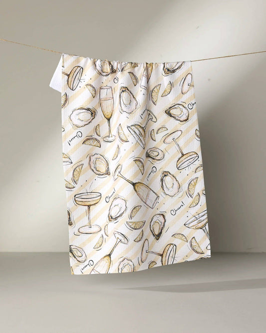 Oysters and Champagne Tea Towel