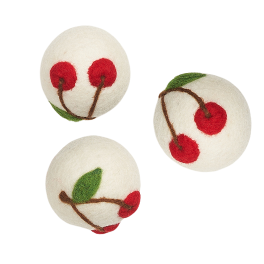 Wool Dryer Balls - Set of 3 ME Cherry