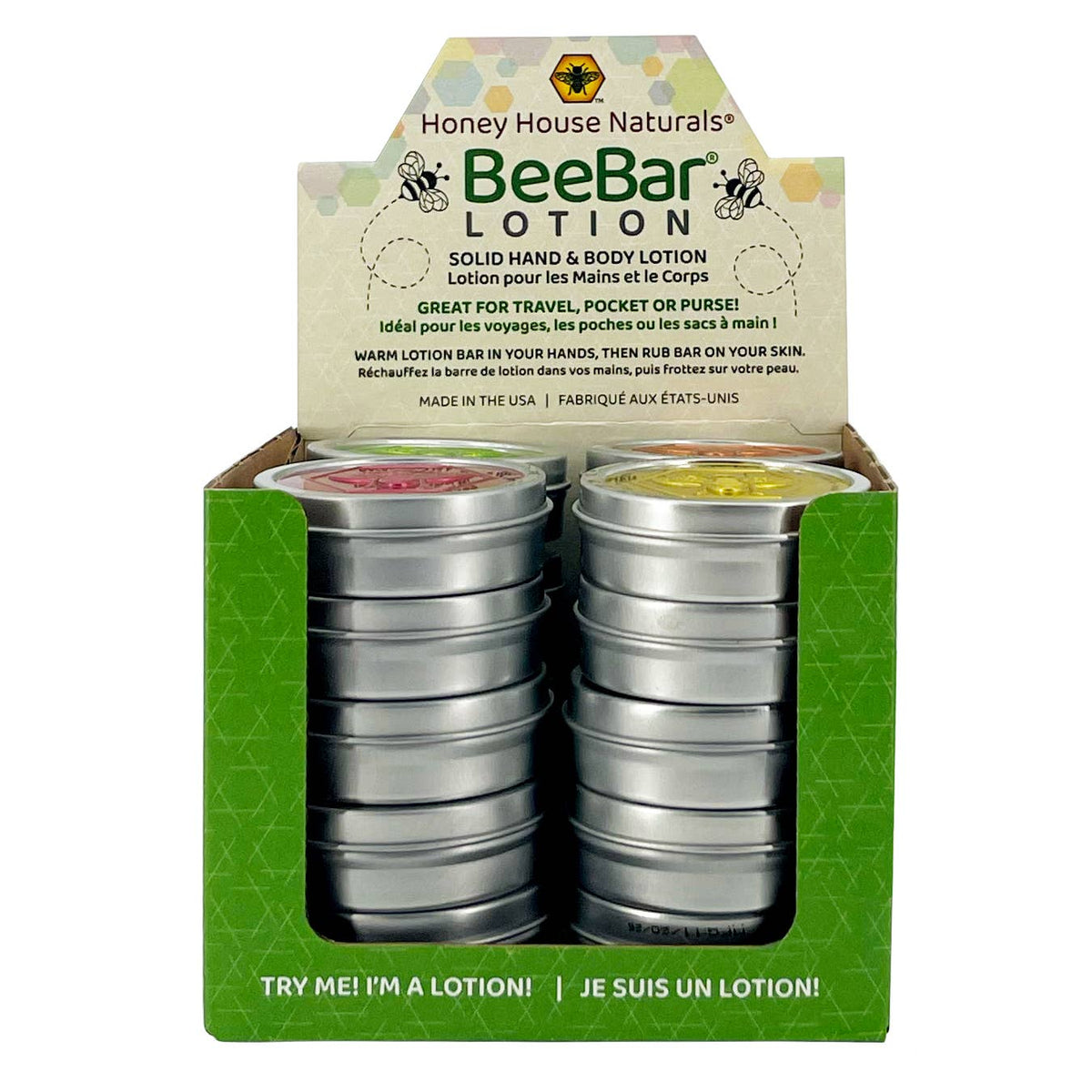Small Bee Bar Display - 20 Pieces - Free Tester