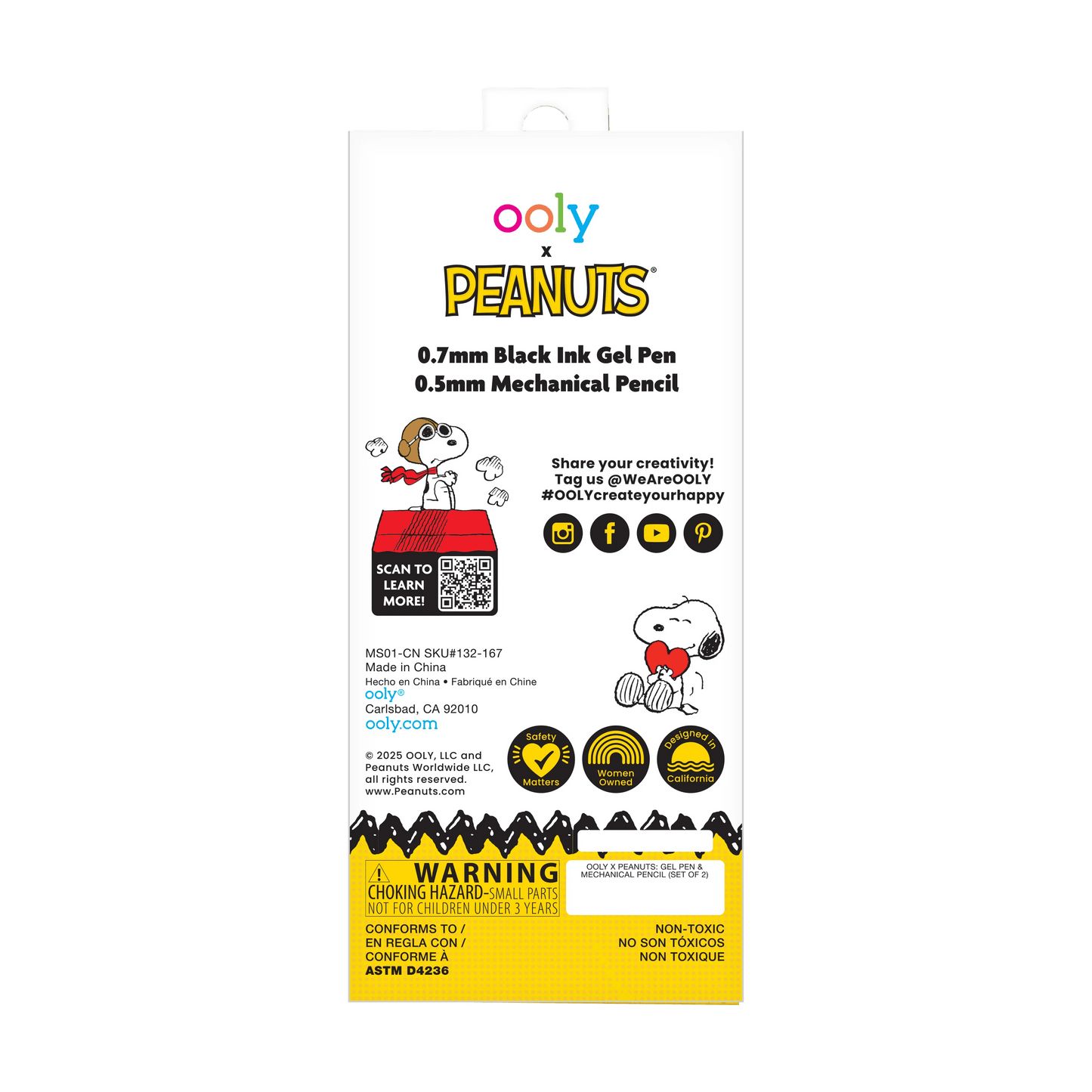 OOLY x Peanuts - Gel Pen and Mechanical Pencil - Set of 2