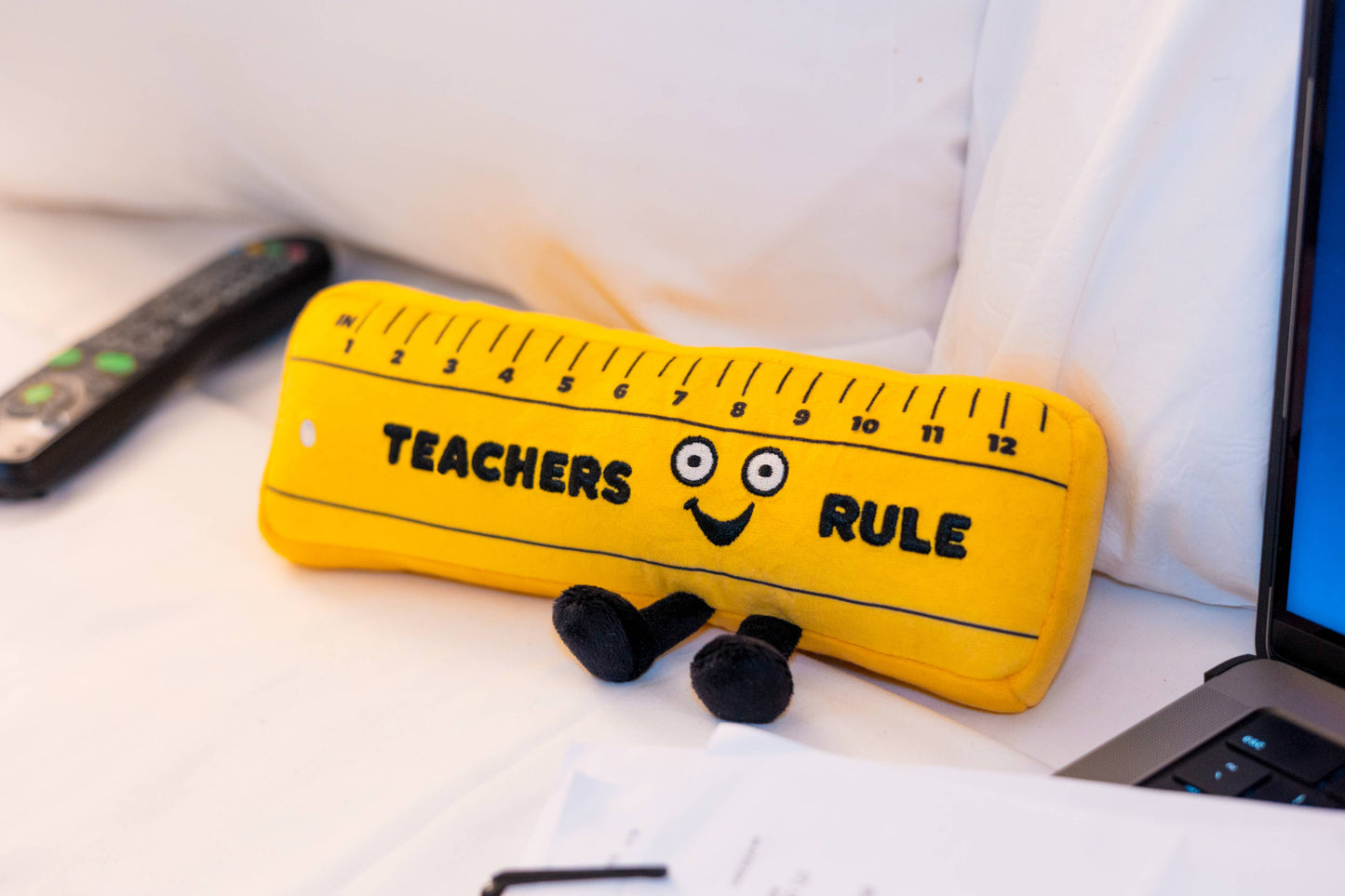 Teachers Rule Plush Ruler  Teacher Gift Toy Funny Cute