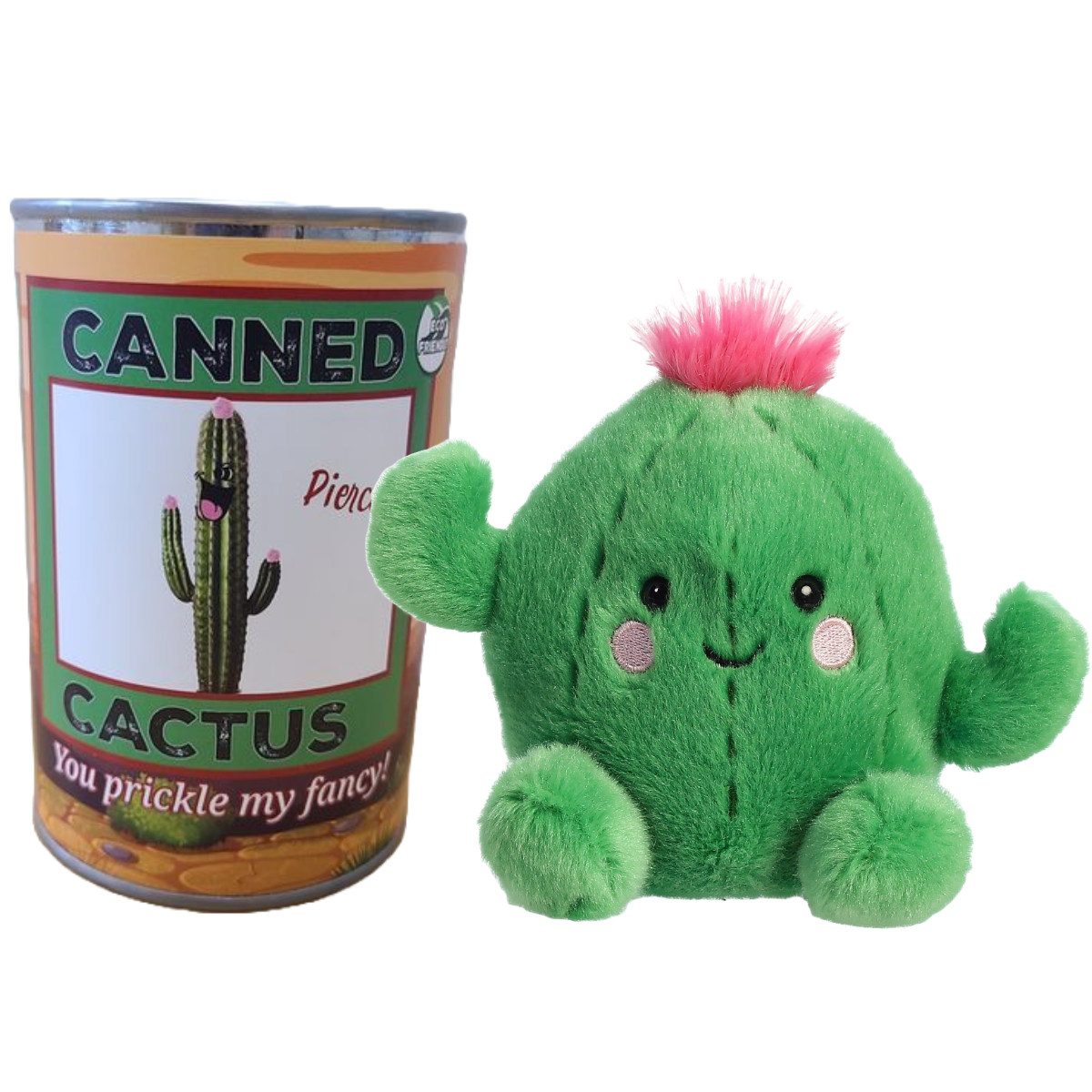 Pierce the Canned Cactus Eco-Friendly Plush w/Funny Jokes