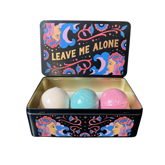 Leave Me Alone Bath Bomb Set in Reusable Tin Box